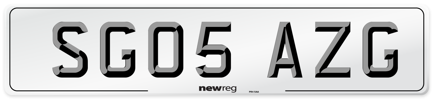 SG05 AZG Number Plate from New Reg